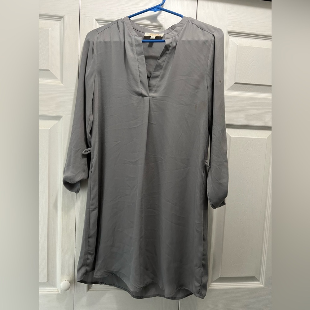 Small business casual grey mini dress